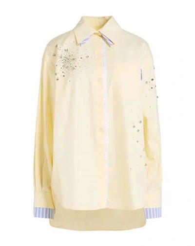 Des_phemmes Woman Shirt Pastel Yellow Size 8 Cotton
