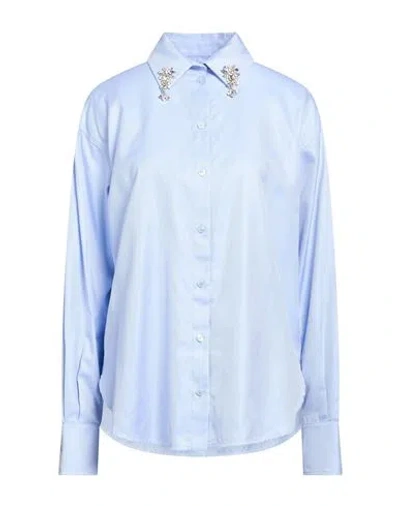 Des_phemmes Woman Shirt Sky Blue Size 2 Cotton In Multi