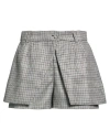 Des_phemmes Houndstooth-pattern Tailored Skort In Gray