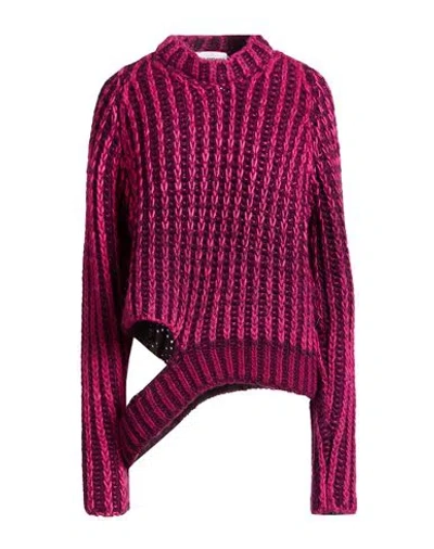 Des_phemmes Woman Sweater Plum Size S Acrylic, Wool, Alpaca Wool In Purple