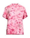 Des_phemmes Woman T-shirt Pink Size 8 Cotton, Elastane, Glass, Metal, Polyester In Multi