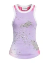 Des_phemmes Woman Tank Top Lilac Size 4 Cotton, Elastane In Purple