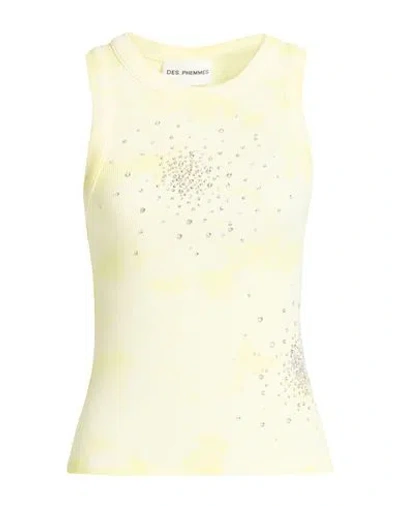 Des_phemmes Woman Tank Top Yellow Size 4 Cotton