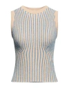 Des_phemmes Woman Top Beige Size S Polyamide, Wool, Viscose, Polyester, Cashmere