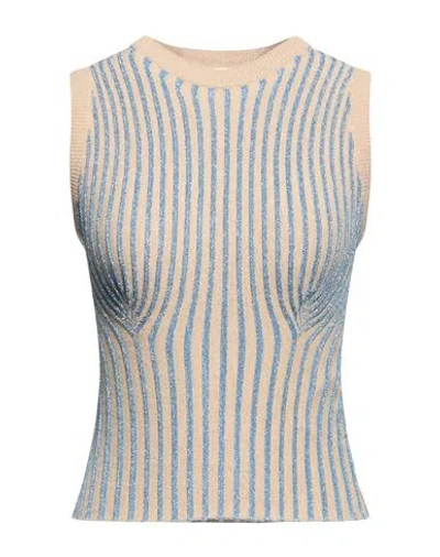 Des_phemmes Woman Top Beige Size S Polyamide, Wool, Viscose, Polyester, Cashmere