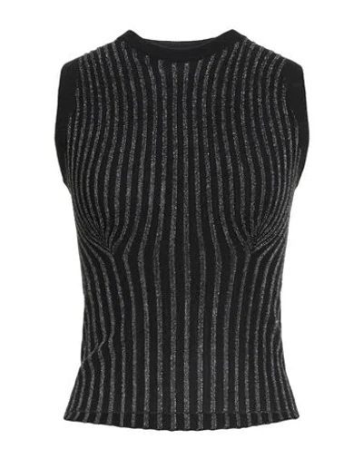 Des_phemmes Woman Top Black Size L Polyamide, Wool, Viscose, Polyester, Cashmere