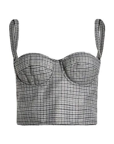 Des_phemmes Woman Top Grey Size S Polyamide, Virgin Wool, Polyester, Elastane In Gray