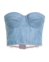 Des_phemmes Woman Top Light Blue Size M Wool, Polyester, Polyamide, Viscose In Blue