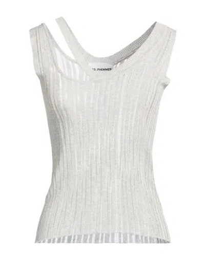 Des_phemmes Woman Top Light Grey Size S Viscose, Polyamide In Gray