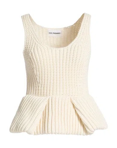 Des_phemmes Woman Top Off White Size S Cotton, Polyamide