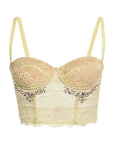 Des_phemmes Woman Top Pastel Yellow Size M Polyamide, Elastane