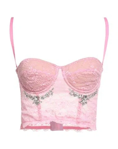 Des_phemmes Woman Top Pink Size L Polyamide, Elastane