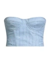 Des_phemmes Woman Top Light Blue Size M Wool, Polyester, Polyamide, Viscose In Blue