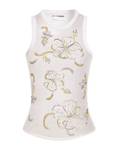 Des_phemmes Woman Top White Size 8 Nylon, Cotton, Elastane