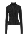 Des_phemmes Woman Turtleneck Black Size L Polyamide, Wool, Viscose, Polyester, Cashmere In Black