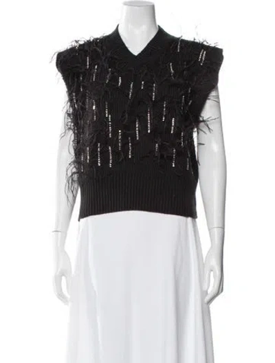 Pre-owned Des_phemmes Wool Patterned Sweater In Black