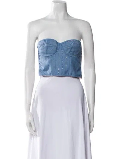 Pre-owned Des_phemmes Wool Strapless Crop Top In Multi