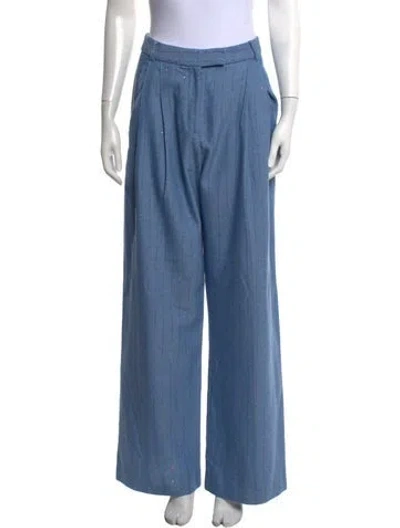 Pre-owned Des_phemmes Wool Wide Leg Pants In Blue