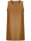 Desa 1972 Leather Mini A-line Dress In Brown