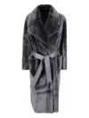 Desa 1972 Reversible Shearling Robe Coat In Brown
