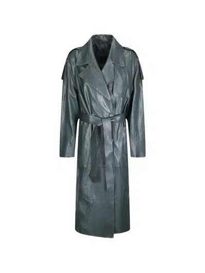 Desa 1972 Belted Trench Coat In Gray