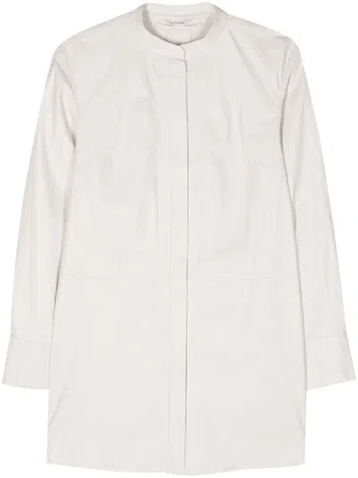 Desa 1972 Crinkled Leather Minidress In Neutrals