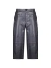 CROPPED LEATHER TROUSERS