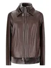 Desa 1972 Detachable-gilet Leather Jacket In Burgundy