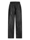 Desa 1972 Drawstring Leather Trousers In Black