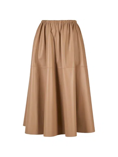 Desa 1972 Elasticated-waist Midi Skirt In Brown