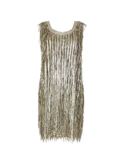 Desa 1972 Fringe-detail Sleeveless Dress In Multi
