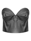 Desa 1972 Leather Bustier Top In Black