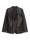 Desa 1972 Leather Classic Blazer In Black