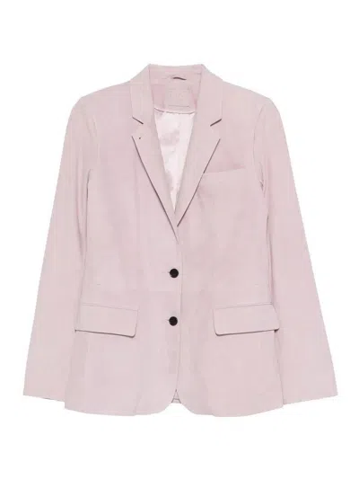 Desa 1972 Leather Classic Blazer In Metallic