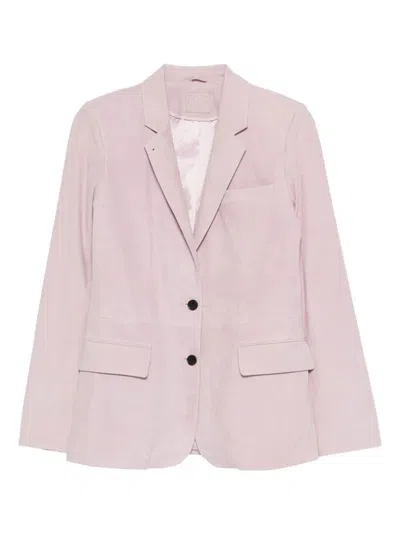 Desa 1972 Leather Classic Blazer In Pink