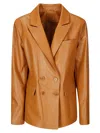 Desa 1972 Woman Blazer Light Grey Size 6 Leather In Brown