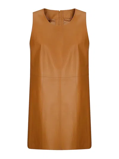 DESA 1972 LEATHER MINI A-LINE DRESS