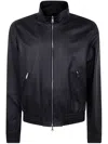 Desa 1972 Leather Reversible Bomber Jacket In Black Black Nylon
