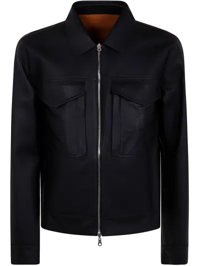 Desa 1972 Leather Reversible Boxy Jacket In Black