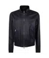 Desa 1972 Leather Patch Pocket Bomber Jacket In Black