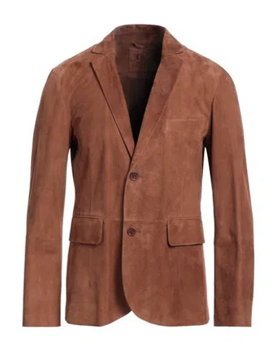 Desa 1972 Man Blazer Tan Size 44 Leather