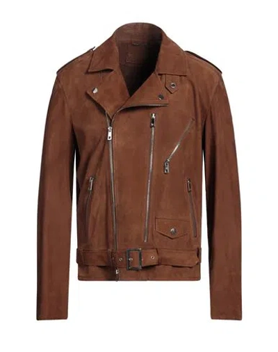 Desa 1972 Man Jacket Tan Size 42 Leather In Brown