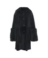 Desa 1972 Oversized Lamb Leather Coat With Textured Finish In Black