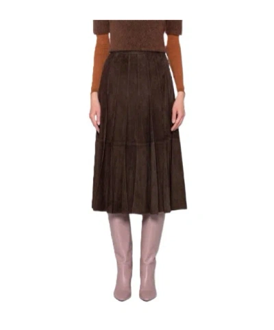 Desa 1972 Pleated Skirt In Brown