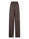 Desa 1972 Plunge Leather Trousers In Brown