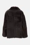 Desa 1972 Reversible Shearling Boxy Jacket In Brown