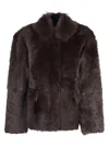 Desa 1972 Reversible Shearling Boxy Jacket In Brown