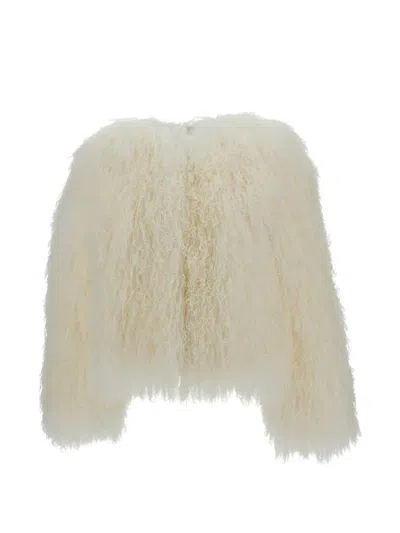 Desa 1972 Shearling-texture Coat In Neutral