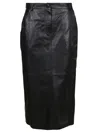 Desa 1972 Leather Midi Skirt In Black