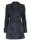Desa 1972 Suede Coat In Blue